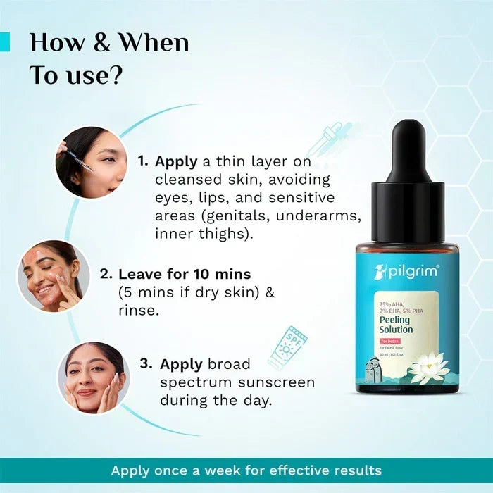 (Buy 1 Get 1 Free) Pilgrim 25% AHA + 2% BHA + 5% PHA Peeling Solution